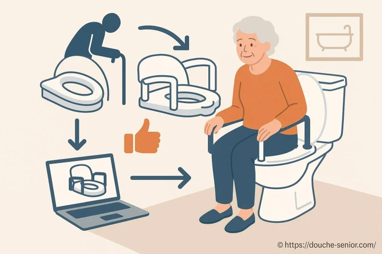 Siège rehausseur toilette pour personnes âgées