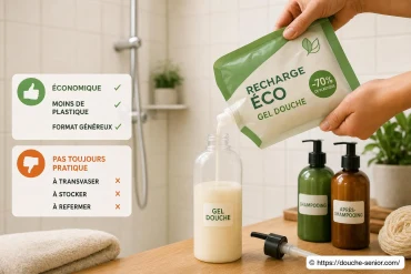 Recharges de gels douche et shampooings : économiques mais souvent peu pratiques