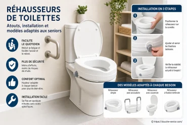 Réhausseurs de toilettes : atouts, installation et modèles adaptés aux seniors