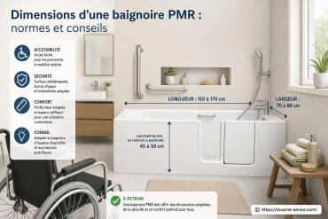 Dimensions d’une baignoire PMR : quelles normes respecter et quels conseils suivre