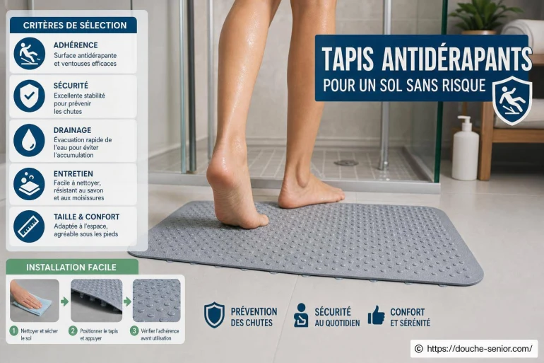 Tapis antidérapants : critères de sélection et installation pour un sol sans risque