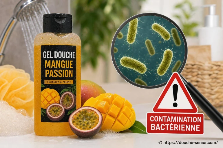 Des gels douche mangue passion U contaminés par des bactéries