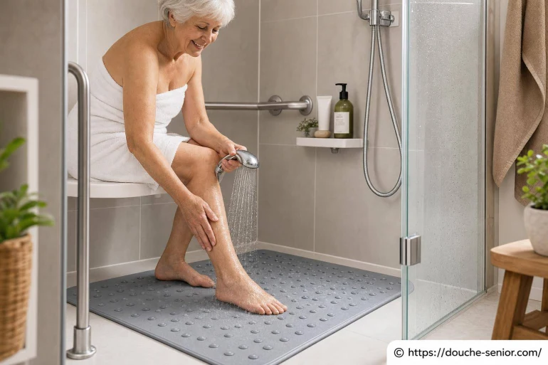 Tapis antidérapant : la sécurité dans la douche senior