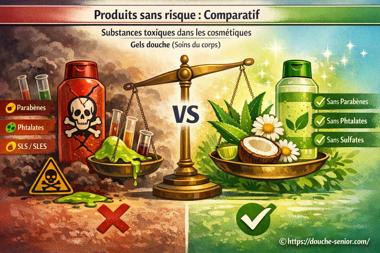 Comparatif des gels douche sans substances toxiques en 2026